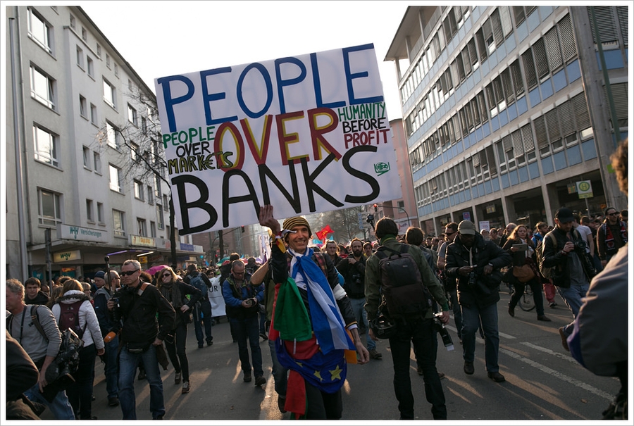 Scuffles during Blockupy protest in Berlin