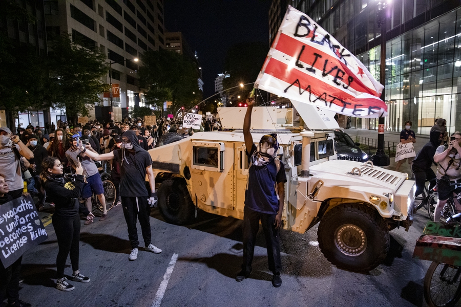 Countrywide protests to end police brutality in the United States met by militarised law enforcement
