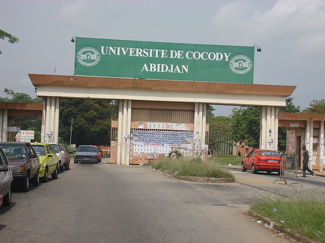Entrance to the campus of the Universite de Cocody in Abidjan, Cote d'Ivoire