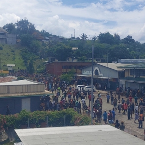 Anti-government protest turns violent in the Solomons with fires and looting