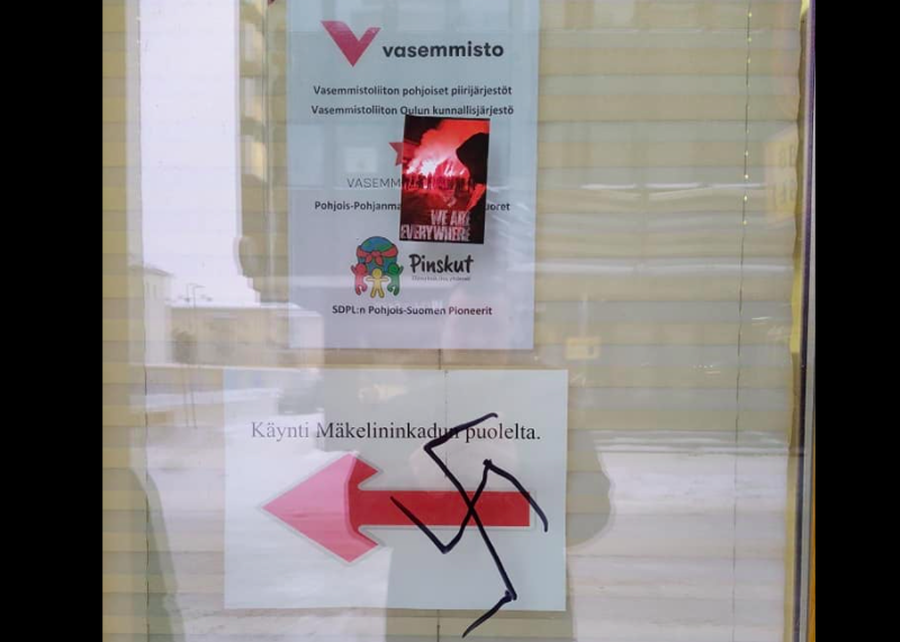 Political parties' offices defaced during Holocaust Remembrance