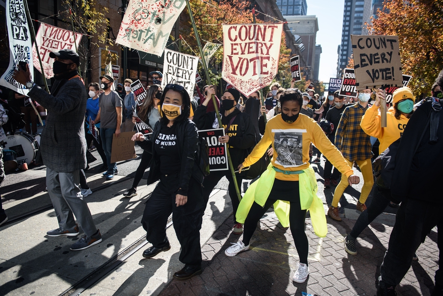 Election drives people to the streets in the US